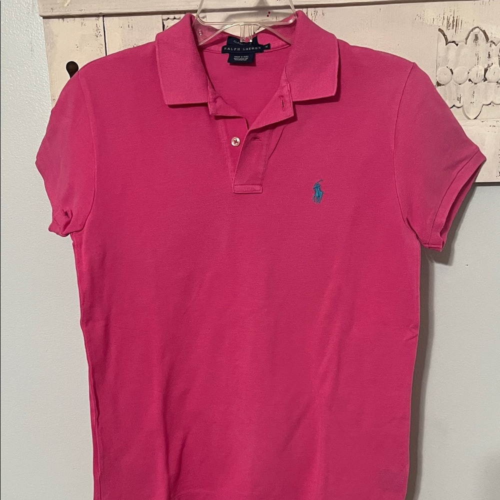 Ralph Lauren Fuchsia Polo with Teal Emblem